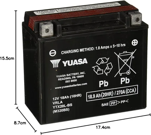 Miniatura 9 de Yuasa YUAM320BS YTX20L-BS - Batería AGM libre de mantenimiento con paquete de ácido