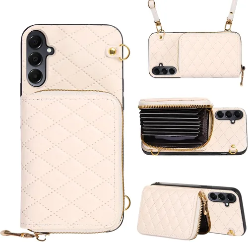 Miniatura 42 de Funda cartera desmontable con correa cruzada para Samsung Galaxy S20 FE 5G 6.5 pulgadas con cremallera, múltiples ranuras para tarjetas, soporte