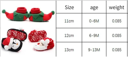 Miniatura 5 de Zapatos de Navidad para bebé recién nacido, zapatos de Papá Noel, zapatos de forro polar, zapatos de invierno cálidos para primer caminar
