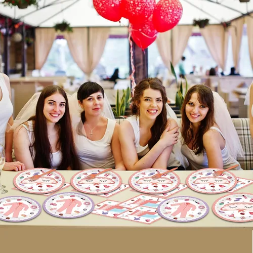 Miniatura 6 de Juego de platos de pijama, servilletas para fiesta de pijama, vajilla de fiesta de spa, cubiertos para niñas, decoración desechable para 24 invitados