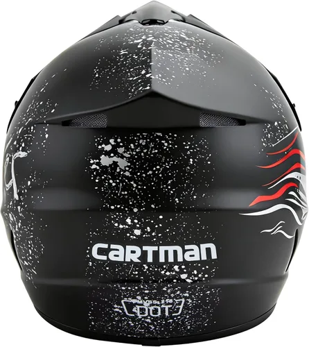 Miniatura 4 de CARTMAN Casco para adultos de bicicleta de tierra, casco de motocicleta de cara completa aprobado por el DOT, mate negro y amarillo para motocross