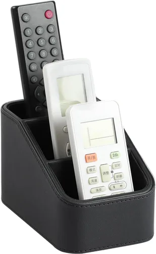 Miniatura 9 de Soporte para control remoto de piel sintética, organizador de escritorio pequeño, suministros de oficina, mesita de noche para mesa auxiliar, Beige