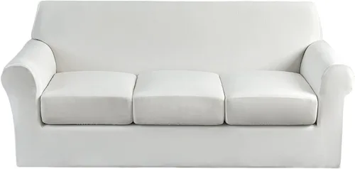 Miniatura 54 de Fundas elásticas para sofá de 1/2/3 cojines, funda estampada con fundas de cojín de asiento separadas, fundas de sofá lavables, protector de muebles