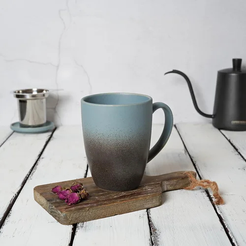 Miniatura 4 de Bosmarlin Taza de té de cerámica mate con infusor y tapa, 13.5 onzas, taza de té suelta, apta para lavavajillas y microondas (azul oscuro)