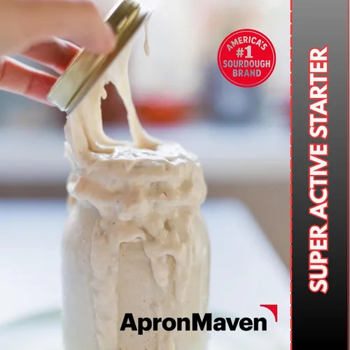 Miniatura 5 de Apron Maven Iniciador de masa madre rígida, estilo bávaro alemán, cultivo vivo de baja hidratación para hornear pan de masa agria, instrucciones