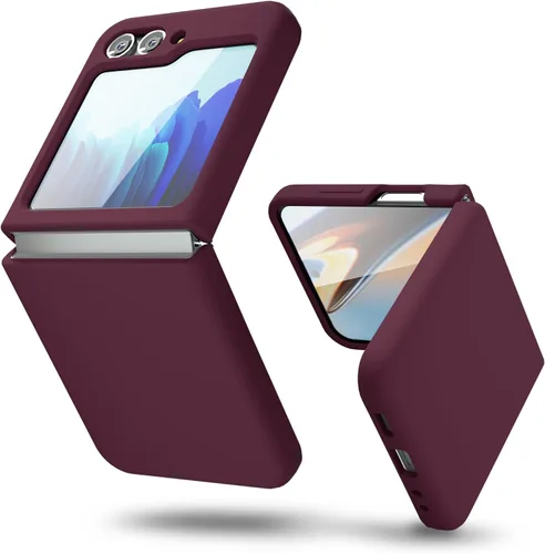 Miniatura 52 de oakxco Funda para teléfono Samsung Galaxy Z Flip 4, agarre de silicona líquida, bonita fina delgada cubierta de gel TPU de goma suave lisa