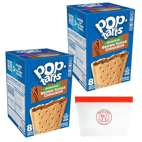 Paquete de pasteles tostadores de lujo. Incluye tartas pop de canela y azúcar morena sin esmerilar de 2 a 13.5 onzas y bolsa reutilizable 'modo
