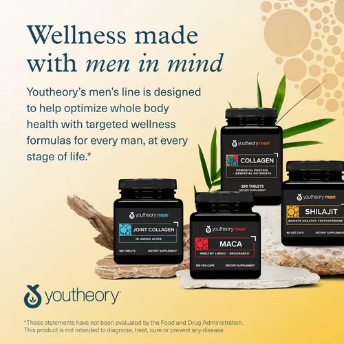 Miniatura 7 de Youtheory Shilajit para hombre - Cápsulas de Shilajit con extracto de PrimaVie - Apoya el alivio del estrés, el crecimiento muscular y la salud ósea