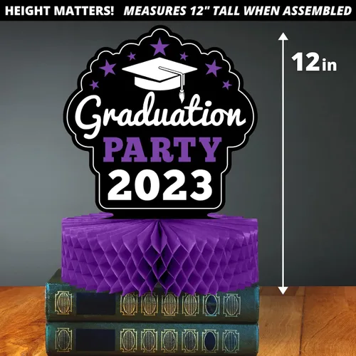 Miniatura 4 de Centros de mesa de graduación para mesas 2023 – 4 centros de mesa de graduación – Centros de mesa de graduación de doble cara de 12 pulgadas 2023