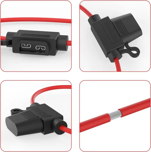 Miniatura 5 de Newdeli Juego de 10 Portafusibles en Línea 14AWG 12V ATO/ATC Impermeable con 100 Fusibles de Hoja Estándar 2A/3A/5A/7.5A/10A/15A/20A/25A/30A/35A AMP