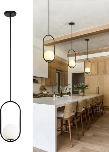 Miniatura 16 de Yunnix Lámparas colgantes para isla de cocina, lámparas colgantes, moderna lámpara colgante de cristal de bronce champán, lámpara de mediados