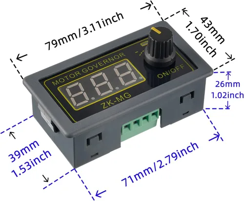 Miniatura 4 de BOJACK Regulador de velocidad del motor Regulador de velocidad ajustable con interruptor giratorio variable continuo generador de señal PWM módulo