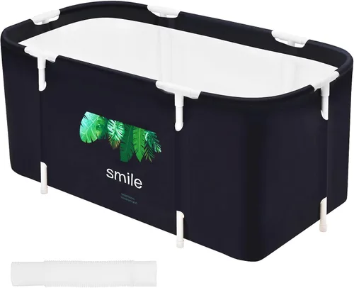 Bañera Plegable Portátil, Bañera de Remojo de Pie para Cabina de Ducha, Bañera Plegable Fácil de Montar, Adecuada para Viajes, Campamento y