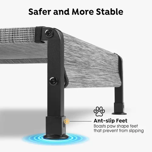 Miniatura 5 de Veehoo CWC2433 - Cama fresca para perros para exteriores, cama elevada para mascotas con malla Teslin lavable y transpirable, pies de silicona Negro