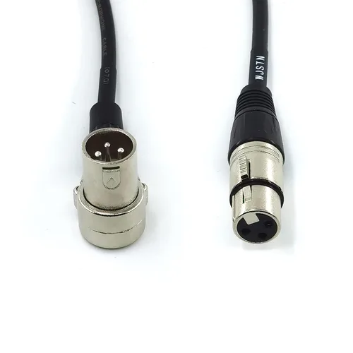 Miniatura 5 de WJSTN Cable XLR macho en ángulo recto XLR macho a hembra recto de 1 pie, adaptador de audio de micrófono XLR para cámara, mezclador, interfaz
