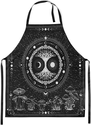 Miniatura 14 de Castle Fairy Delantal de chef negro impermeable delantales para cocinar hornear pintura