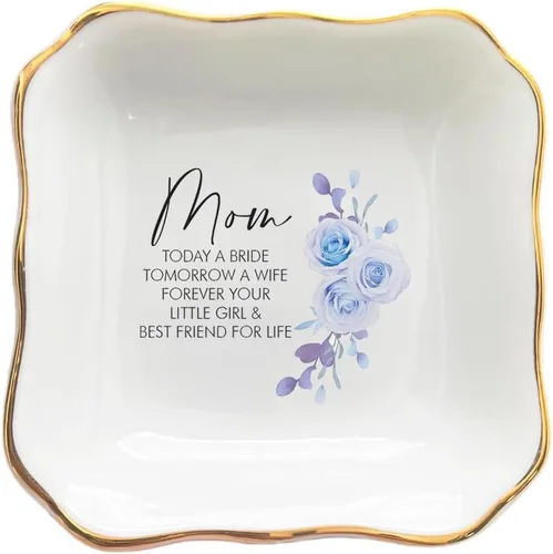 Plato de cerámica para baratijas, regalo de cumpleaños para mamá, abuela, madrinas, tía, madre de la novia, madre del novio, regalo de boda para