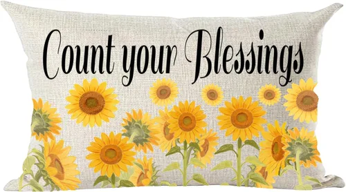 Ramirar Funda de almohada lumbar decorativa con diseño de girasoles amarillos con diseño de girasoles amarillos, para el hogar, sala de estar, cama,