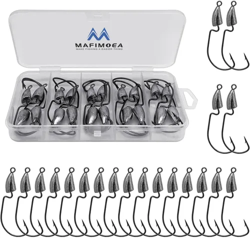 MAFIMOEA - Cabezas de plantilla de bala con peso de Texas Rig Hooks Swimbait Hooks Bass Crappie Walleye Trucha Pesca sin malas hierbas Swimbait Jig
