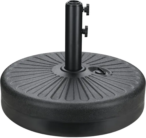Miniatura 11 de Simple Deluxe Base redonda resistente de 31 libras y 18 pulgadas para sombrilla de mercado para patio al aire libre, cubierta, color negro clásico