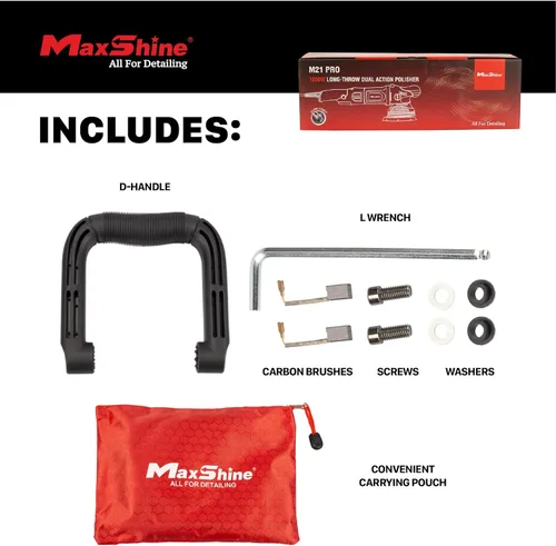 Miniatura 3 de Maxshine M21 Pro Pulidora de Doble Acción Lanzamiento de 21mm, Placa de Soporte de 6”, Motor de 1000W Velocidad Variable, Agarre Ergonómico