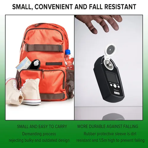 Miniatura 5 de Refractómetro digital Probador digital BRIX Medidor de azúcar Ideal para agua potable Bebidas Kombucha Huerto Jugo de frutas Contenido