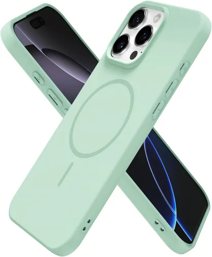 Miniatura 94 de oakxco Funda de silicona Mag Safe para iPhone 17 Pro Max, funda magnética delgada y fina compatible con carga inalámbrica MagSafe, bonita funda Negro