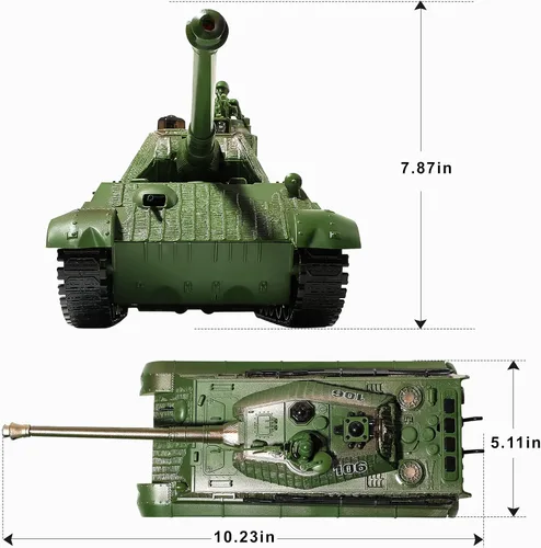 Miniatura 9 de Tanque RC, Tanque del Ejército Alemán King Tiger de la Segunda Guerra Mundial con Control Remoto, Juguetes de Tanques 1:28, Vehículos Militares RC