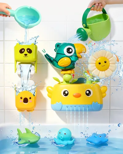 Juguetes de baño para niños pequeños de 2 a 4 años, juguetes de baño sin moho para niños de 1 a 3 años, juguetes de agua para bañera para bebés con