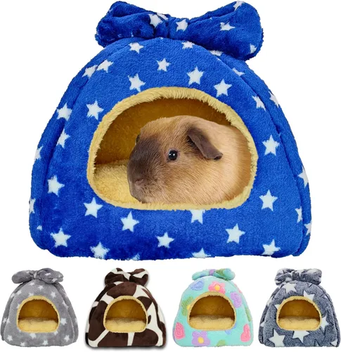 Miniatura 12 de Cama de conejillo de indias, cama de conejo, accesorios cálidos para casa de escondite para animales pequeños, hámsters, chinchillas, conejitos Verde