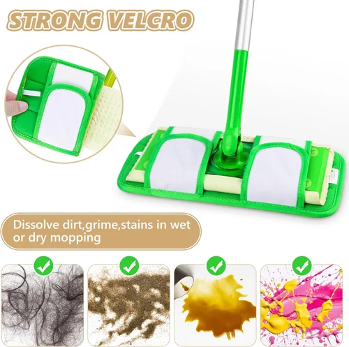 Miniatura 3 de Almohadillas reutilizables para trapeador compatibles con trapeadores Swiffer: almohadillas húmedas de microfibra Papclean rellenan paños de barrido