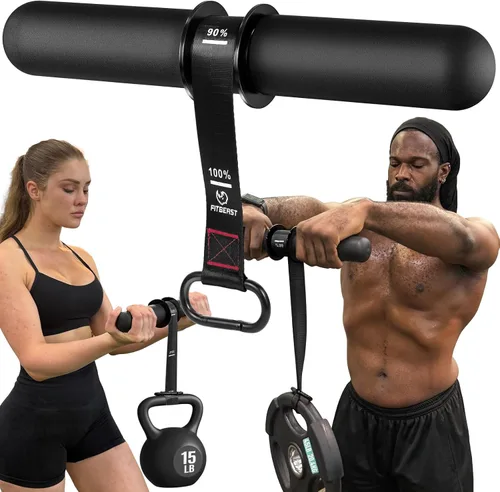 FitBeast Fortalecedor de antebrazo y ejercitador de antebrazo, rodillo de muñeca con mango más grueso, entrenador de fuerza de antebrazo con correa