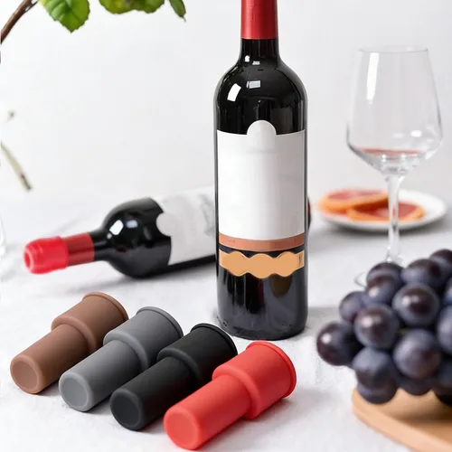 Miniatura 5 de Paquete de 9 tapones de vino de silicona para mantener el vino espumoso fresco, tapones de cerveza y champán (colores aleatorios)