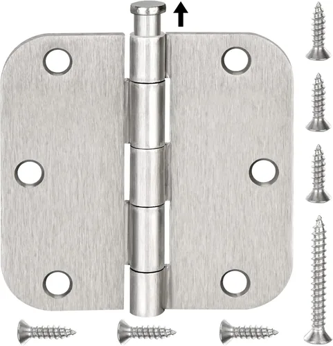 Miniatura 16 de TICONN Paquete de 6 bisagras de puerta de 3.5 pulgadas con pasador extraíble, herrajes para puertas residenciales bifold de hierro de 3-1/2 x 3-1/2