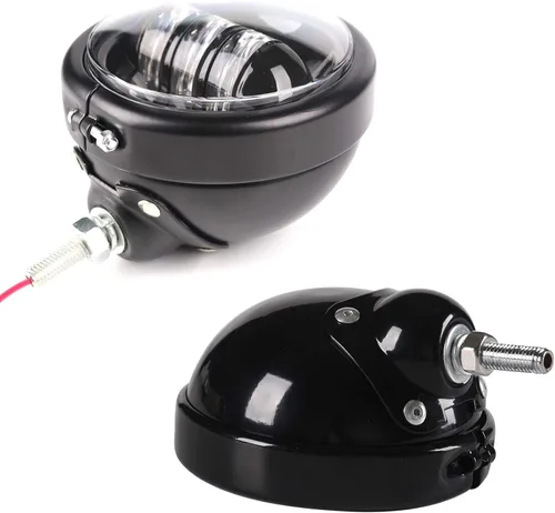 Miniatura 2 de Luces de cruce para motocicleta, negras, luz antiniebla LED de 4.5 pulgadas con carcasa tipo cubo, compatibles con Road King Touring Electra Glide