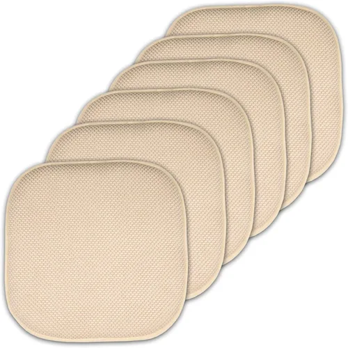 Miniatura 132 de Sweet Home Collection Cojines de espuma viscoelástica para silla, antideslizantes, diseño de panal de abeja, 16 x 16 pulgadas, paquete de 2