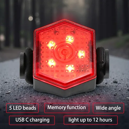 Miniatura 3 de Bike Tail Light Bicycle Rear Light USB-C Rechargeable LED Cycling Safety Flashlight with 4 Light Mode for Road Mountain Night Riding & Adults Men