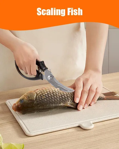Miniatura 3 de Brigii Tijeras de cocina, tijeras de acero inoxidable resistentes para aves de corral, tijeras de cocina multiusos para cortar pollo, pescado