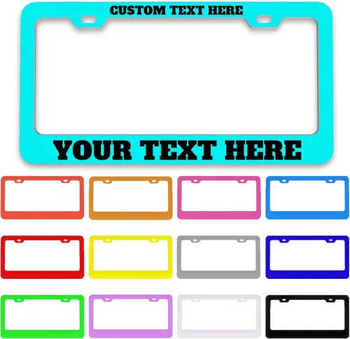 Miniatura 13 de Marco de matrícula personalizado – Etiqueta metálica de alta calidad para automóvil con tu texto, placas personalizadas de 12 x 6 pulgadas, marcos