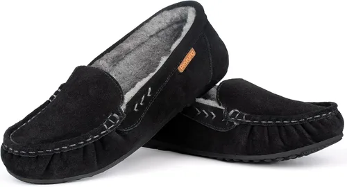 Miniatura 5 de Parfeying Mocasines de piel de oveja para mujer, mocasines estilo de conducción de espuma viscoelástica de gamuza de vaca