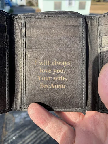 Miniatura 2 de Brown Genuine Leather Tri Fold Personalized Mens Wallet Black (777)