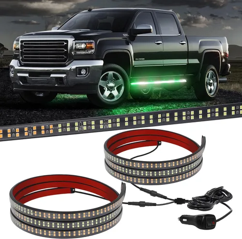 Miniatura 11 de XRIDONSEN 2 piezas de tiras de luces de emergencia para camiones de 70 pulgadas, 864 LED, luces estroboscópicas de tablero de funcionamiento, luces
