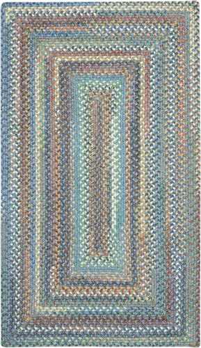 Capel American Heritage Legacy - Alfombra trenzada rectangular concéntrica de 4 pies 0 pulgadas x 6 pies 0 pulgadas, color azul Azul legado