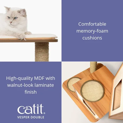 Miniatura 5 de Mueble Vesper para gato, V-Double, Walnut