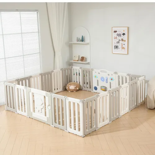 Miniatura 15 de Bestgame Corralito para Bebés, Corralitos Plegables para Bebés y Niños Pequeños, 14 Paneles Corralito Extra Grande para Bebés, Valla Portátil