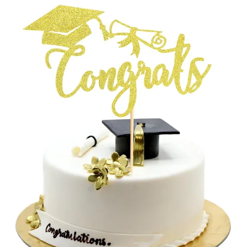 Miniatura 33 de Arthsdite 1 Pieza Decoración para Pastel de Graduación con Purpurina Dorada "So Proud of You" - 2025 Graduado Felicitaciones Senior Decoración