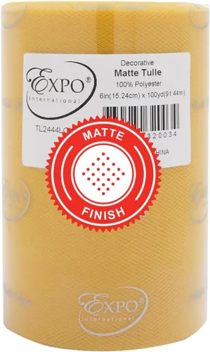 Miniatura 46 de Expo International Tul mate decorativo, rollo/carrete de 6 x 100 yardas, tela de tul de poliéster ligera para tutús, disfraces y decoraciones