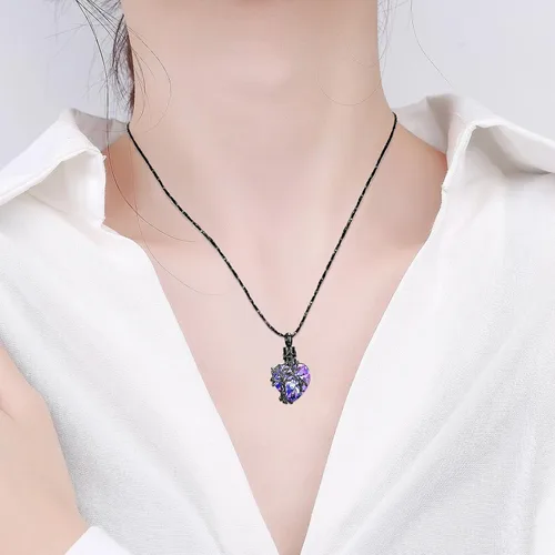 Miniatura 47 de Imrsanl Collar de urna de árbol de la vida con forma de corazón, joyería de cremación para hombres y mujeres, recuerdo, joyería conmemorativa