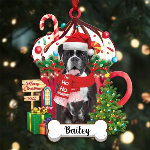 Miniatura 51 de Amantes de los perros de Navidad – Navidad de perros disponibles para muchos perros Shi Tzu – Adorno con forma personalizada, adorno de Navidad