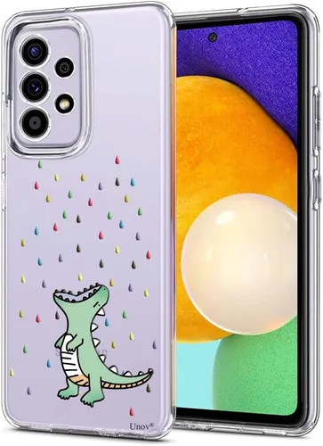 Miniatura 12 de Unov Funda diseñada para Galaxy A52 / A52s, funda transparente para teléfono con [patrón antideslizante en relieve], protección delgada a prueba